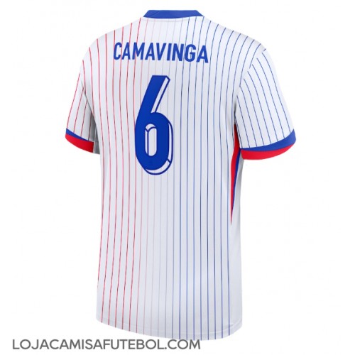 Camisa de Futebol França Eduardo Camavinga #6 Equipamento Secundário Europeu 2024 Manga Curta